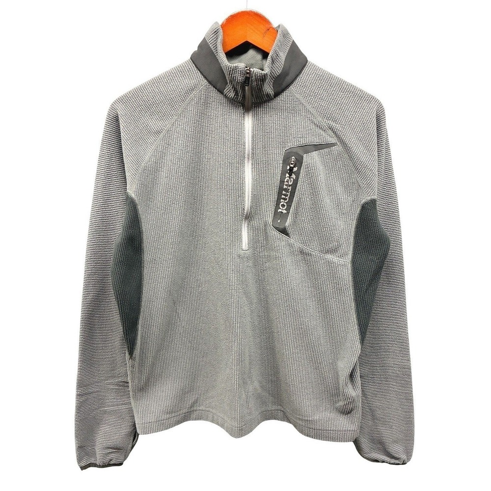 Marmot Half Zip Fleece Pullover Jacket Mens S Gray Gorpcore Outdoor Hiking Fall
